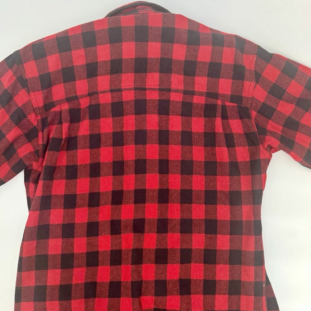 Woolrich Vintage Red Black Buffalo Plaid Long Sleeve Flannel Shirt Women’s Small - Picture 4 of 5